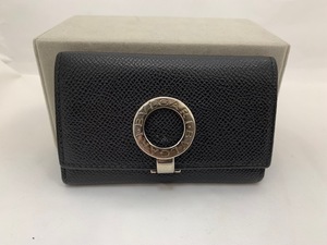 ☆1円スタート☆ BVLGARI ブルガリ ロゴクリップ 6連キーケース カーフレザー ブラック ◆26694