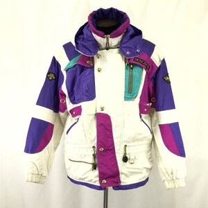 デサント/DESCENTE★スキージャケット【メンズL/170cm/白×紫系/white×purple】中綿入り/防寒/スキーウェア/Jacket/Jumper◆pBH532