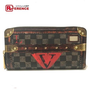 LOUIS VUITTON ルイヴィトン M63490 トランスフォームドダミエ トロンプ ルイユ ジッピーウォレット 長財布 エベヌ ブラウン【中古】