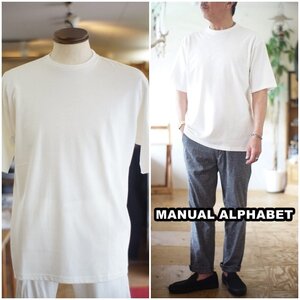 マニュアルアルファベット MANUALALPHABET ハーフスリーブT　BASIC HALF SLEEVE TEE カットソー　五分袖　 サイズL