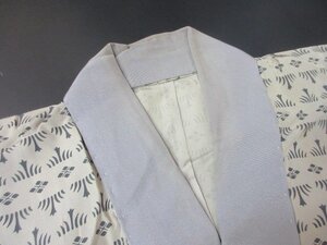 1円 良品 正絹 長襦袢 男性用 和装 和服 アンティーク 花菱 飾り縞 高級 渋カッコいい 袖無双 身丈125cm 裄70cm【夢職】★★★