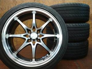 ★深リム 16インチ 4穴PCD100 F1-LIGHT + VI-388 195/45R16 4本セット[ヴィッツ アクア ヤリス ノート フィット MAZDA2 デミオ スイフト]18