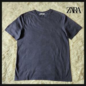 ZARA ザラ カットソー Tシャツ ネイビー USA M 日本サイズ L 大人カラー べーシック インナー レイヤード ユニセックス