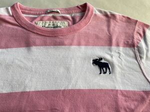 ☆美USED☆Abercrombie&Fitch Tシャツ　XLサイズ　PINK×WHITE