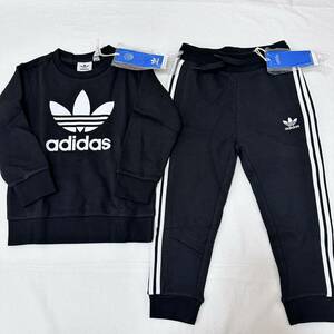 新品　定価6259円　新品　100 アディダス　オリジナルス　スウェット　トレーナー　パンツ　セット　アップ　 ブラック　adidas ED7679