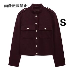 vintage ヴィンテージ レトロ ゴールドボタン ジャケット アウター Sサイズ レディース★ZARA 好きな方に★2024 A/W 秋新作 新品未使用★