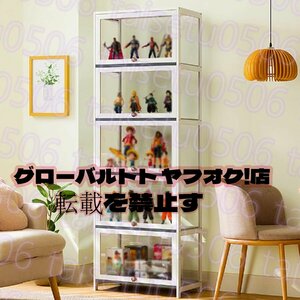 コレクションケース フィギュアケース 竹枠+アクリル ショーケース コレクションキャビネット コレクションボード 白32x60x172cm