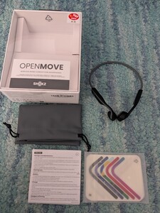 0701u1706　SHOKZ OpenMove 骨伝導イヤホン オープンムーブ ワイヤレスヘッドホン防水 Bluetooth イヤホン Grey