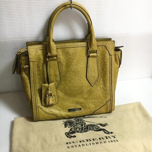 一発即決 極美品 BURBERRY バーバリー オーストリッチ ハンド バッグ 2WAY 保存袋付 超 激 レア ブティックライン？ IW302AB04BRBR