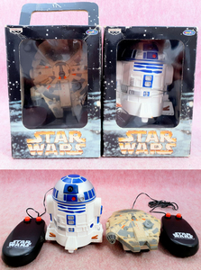 送750円～ リアル精密☆STARWARS「R2-D2 & ミレニアムファルコン」リモートコントロール フィギュアトイ 2種 まとめて　映画 SF グッズ