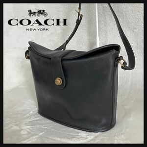 【人気】OLD COACH コーチ BINOCULA BAG バナギュラ バッグ USA 製 ショルダーバッグ 鞄 ドイツホック オールレザー ブラック 048-7032