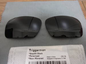 アウトレット品★刻印入り！★トリガーマン用 カスタム偏光レンズ（9314アジアンフィット不可） BLACK Polarized TRIGGERMAN TRIGGER MAN