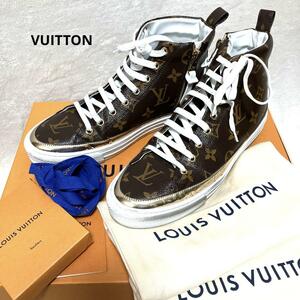 極美品LOUIS VUITTON ハイカットスニーカー　381/2 レザー モノグラム　レディース