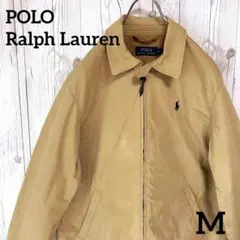 POLOポロラルフローレン　スイングトップジャケット　ブルゾン　M カーキ ロゴ