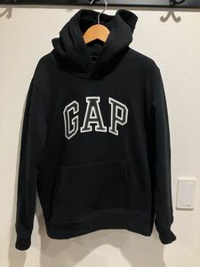 GAP ギャップ ロゴ パーカー 長袖 トップス 黒 ブラック メンズ xs レディース 裏起毛 プルオーバー スウェットパーカー