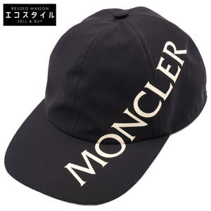 【美品】MONCLER モンクレール 21年製 G20913B00025.539DK BASEBALL ロゴ ナイロン ベースボールキャップ 帽子 ブラック