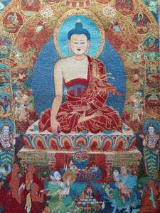 卍 仏教美術　◆　釈迦牟尼 仏陀　織物 ◆　　　　検索 ;曼荼羅 　仏画 ②8