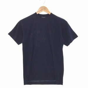 ●超美品 コスチュームナショナルオム CoSTUME NATIONAL HOMME 英字プリント 半袖Tシャツ メンズS ネイビー 40XM396 1AA/91919