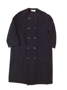 robe de chambre COMME des GARCONS ローブドシャンブル コムデギャルソン ウール ノーカラー コート ジャケット ブラック 黒 (ma)