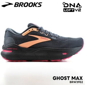 新品 未使用 ブルックス ランニングシューズ レディース 24.0cm BROOKS GHOST MAX BRW3952 ブラック／レッド ランニングシューズ 厚底