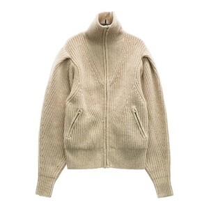 ISABEL MARANT イザベルマラン 2023 Abby Knit Sweater ボリュームスリーブフルジップニット ピンク系 34 [240101048288] レディース