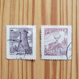 韓国切手 1957 ★2種 (合計2枚)