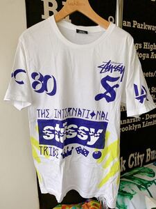 STUSSY ステューシー 半袖 Tシャツ メンズ S スチューシー ストリート 白 USA アメリカ NYC 日本 JAPAN ロンドン 80 レア 限定 希少 LA