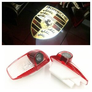 ポルシェ ロゴ LED カーテシ ランプ 911 パナメーラ ケイマン ボクスター 996/997/970/986/987 純正交換タイプ マーク ライト　エンブレム