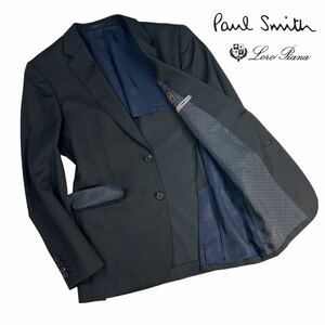 極美品 Paul Smith×Loro Piana ポールスミス ロロピアーナ 2Bテーラードジャケット サイズM ドット柄 シャドーストライプ柄 黒.紺 A2323