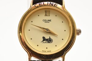 セリーヌ ラウンド ゴールド クォーツ レディース 腕時計 CELINE