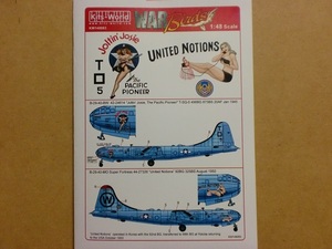 Kits-World キッツワールド デカール 148083 1/48 B-29 スーパーフォートレス 爆撃機 UNITED NOTIONS 日本1945 横田基地 1950