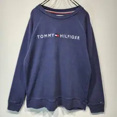 TOMMY HILFIGER　スウェット　トレーナー　M　ビッグロゴ　刺繍　古着