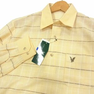 新品◆LYLE&SCOTT ライル&スコット 長袖 チェック リネン混 ポロシャツ 麻 日本製 秋物 メンズ 1円スタート