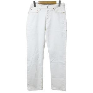 アクネ ストゥディオズ TOWN WHITE VINTAGE ホワイトデニム パンツ ジーンズ クロップド テーパード ダメージ加工 ストレッチ 31/32