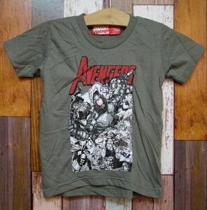 【送料無料】キッズ L グレー★新品アベンジャーズ★アイアンマン★ヴィンテージ風Tシャツ