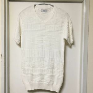 ◆【未使用】417 by EDIFICE エディフィス/417 フォーワンセブン・エディフィス/ サマーニットTシャツ WHITE M size
