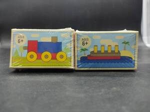 mini Wood TRAIN Puzzle ミニウッドトレイン & ボード パズル 2個セット