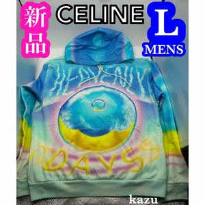 新品 未使用 CELINE セリーヌ パーカー MARCELO LAVIN マルセロ ラヴィン コラボ HEAVENLY DAYS プリント メンズ L LVMH 国内直営店 購入品