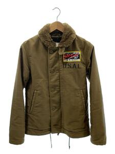 ALPHA INDUSTRIES◆デッキジャケット/S/コットン/KHK/無地/20521-414