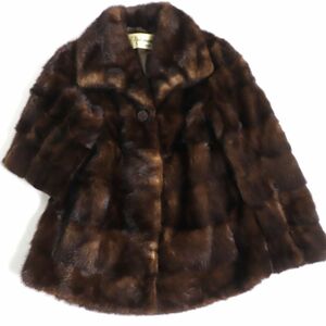 良品▼Nakamura Fur ナカムラファー MINK ミンク 本毛皮コート ブラウン 毛質艶やか・柔らか◎