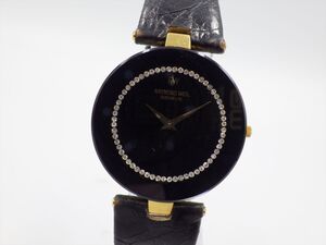 355523/④【1円スタート】RAYMOND WEIL レイモンドウィル 稼動品 128-2 ラウンド 黒文字盤 メンズ 時計 クオーツ ケース31mm