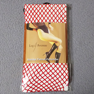 スパンデックス フィッシュネット パンティストッキング (赤) サイズ:フリー(M～L) LegAvenue 9003　新品・未使用