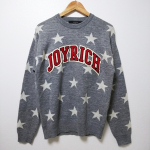 【カジュアル】JOYRICH ジョイリッチ ニット セーター Sサイズ グレー ビッグロゴ