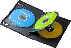サンワサプライ DVDトールケース(3枚収納・3枚セット・ブラック) DVD-TN3-03BKN