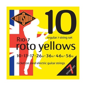 ロトサウンド 7弦ギター弦 1セット R10-7 Roto Yellows 7 String REGULAR 10-56 7弦エレキギター弦 ROTOSOUND