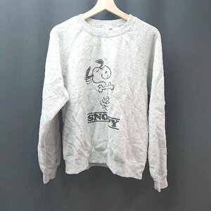 ◇ coen Vintage PEANUTS クルーネック 裏起毛 スヌーピー キッズ 長袖 トレーナー サイズ150 グレー レディース E