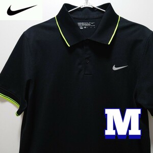 NIKEGOLFナイキゴルフ　半袖ポロシャツ　黒ブラック　メンズM【美品】おしゃれ　