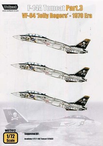 ウルフパック WP-WD72012 1/72 F-14A トムキャット パート3 VF-84 ジョリー・ロジャース - 1970年代デカールセット（アカデミー用）