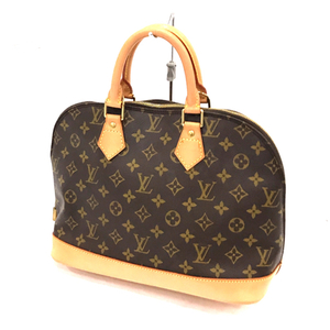 ルイヴィトン M51130 モノグラム アルマ ハンドバッグ ファスナー開閉 茶系 パドロック付 LOUIS VUITTON QR063-384