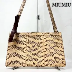 【希少】 90s MIU MIU パイソン がま口 リボン ショルダーバッグ